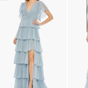 Nordstrom Light Blue Tiered Maxi Dress